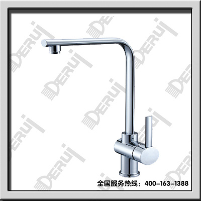 【厂家供应高品质镀铬锌合金冷热菜盆龙头 椭圆扁七字管】价格,厂家,图片,水龙头/水嘴,鹤山市德锐卫浴实业-